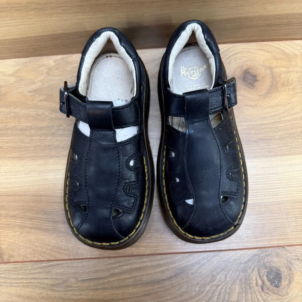 DR MARTENS Kids Vintage Little Girls 9 Black‎ Leather Mary Jane Uniform ENGLAND